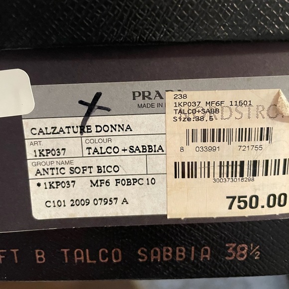 Prada Women High Heel open toes platform shoes in color Talco Sabbia Size 38.5 - Picture 2 of 15